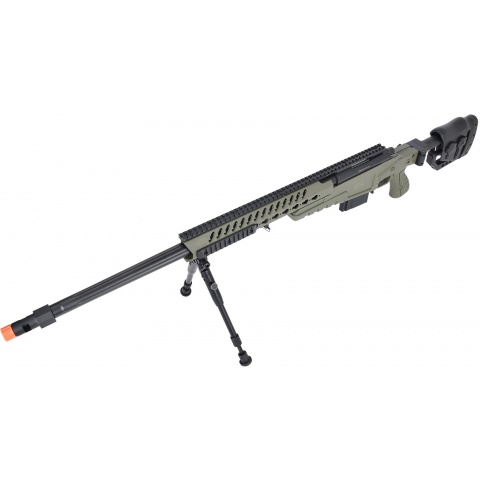 WellFire MB4418-2 Bolt Action Airsoft Sniper Rifle w/ Bipod - OD GREEN