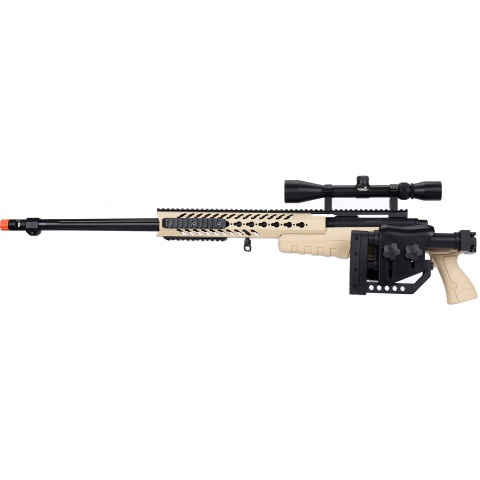 WellFire MB4418-2 Bolt Action Airsoft Sniper Rifle w/ Scope - TAN
