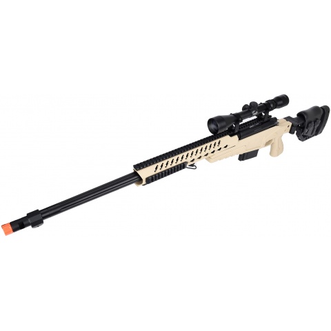 WellFire MB4418-2 Bolt Action Airsoft Sniper Rifle w/ Scope - TAN