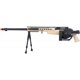 WellFire MB4418-2 Bolt Action Airsoft Sniper Rifle w/ Bipod - TAN