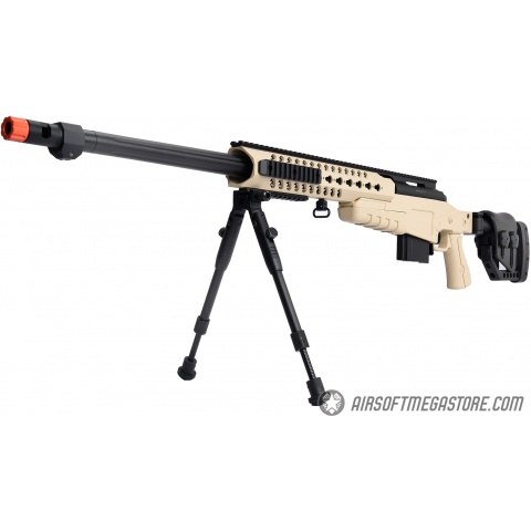 WellFire MB4418-2 Bolt Action Airsoft Sniper Rifle w/ Bipod - TAN