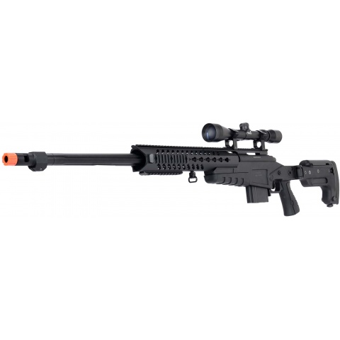 WellFire MB4418-3 Bolt Action Airsoft Sniper Rifle w/ Scope - BLACK