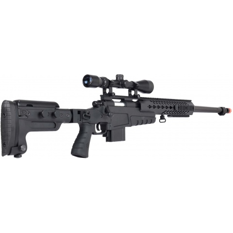 WellFire MB4418-3 Bolt Action Airsoft Sniper Rifle w/ Scope - BLACK