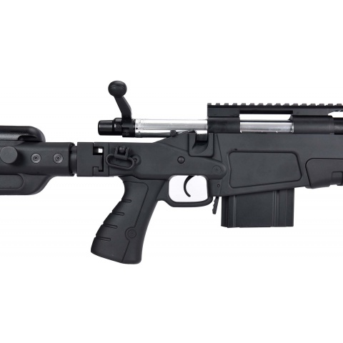 WellFire MB4418-3 Bolt Action Airsoft Sniper Rifle w/ Bipod - BLACK