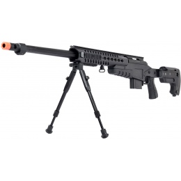 WellFire MB4418-3 Bolt Action Airsoft Sniper Rifle w/ Bipod - BLACK
