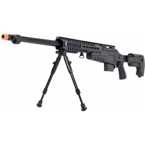 WellFire MB4418-3 Bolt Action Airsoft Sniper Rifle w/ Bipod - BLACK