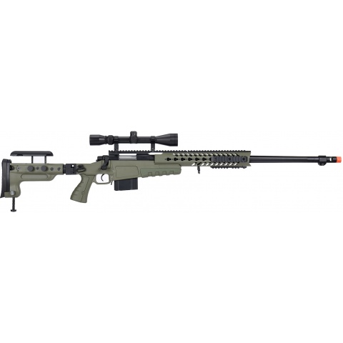 WellFire MB4418-3 Bolt Action Airsoft Sniper Rifle w/ Scope - OD GREEN