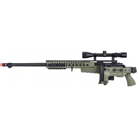 WellFire MB4418-3 Bolt Action Airsoft Sniper Rifle w/ Scope - OD GREEN