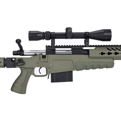 WellFire MB4418-3 Bolt Action Airsoft Sniper Rifle w/ Scope - OD GREEN