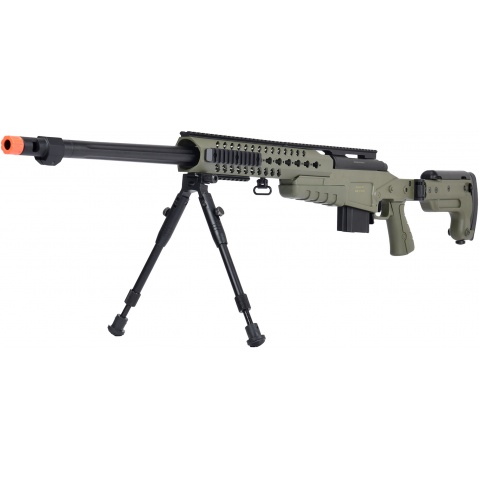 WellFire MB4418-3 Bolt Action Airsoft Sniper Rifle w/ Bipod - OD GREEN