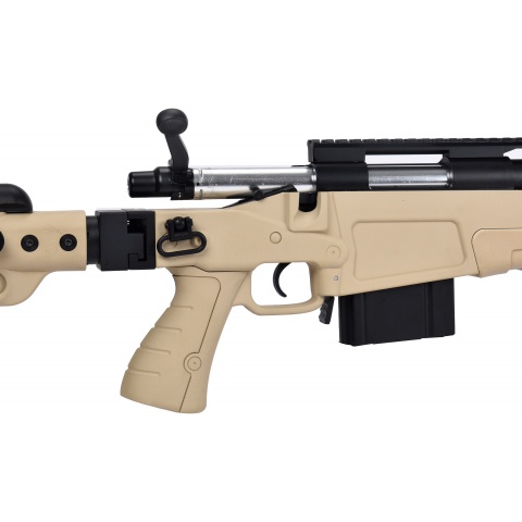 WellFire MB4418-3 Bolt Action Airsoft Sniper Rifle w/ Bipod - TAN