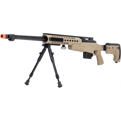 WellFire MB4418-3 Bolt Action Airsoft Sniper Rifle w/ Bipod - TAN