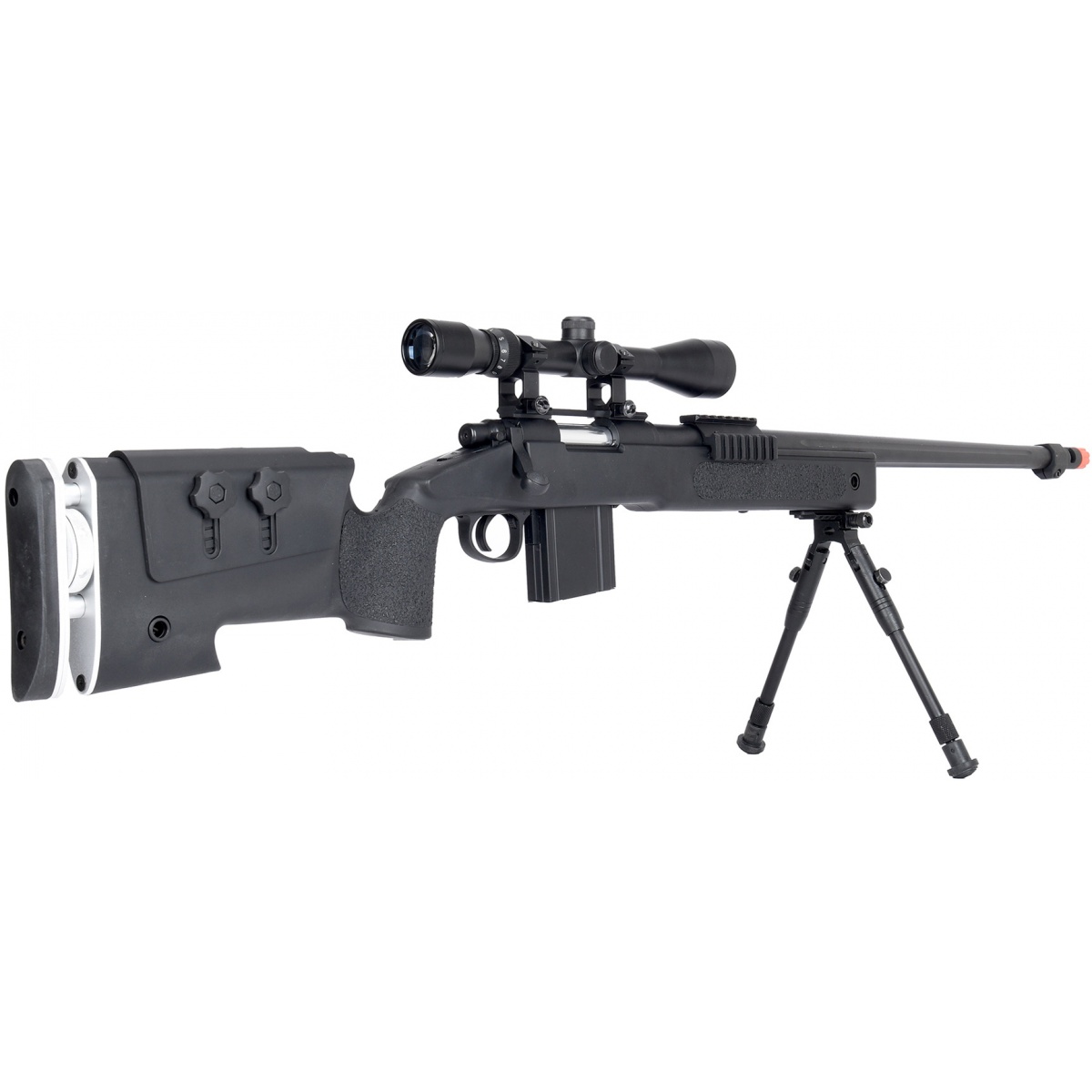 WellFire MB4417 M40A3 Bolt Action Airsoft Sniper Rifle w/ Scope & Bipod