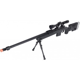 WellFire MB4417 M40A3 Bolt Action Airsoft Sniper Rifle w/ Scope & Bipod - BLACK