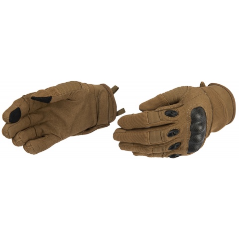 Lancer Tactical Kevlar Airsoft Tactical Hard Knuckle Gloves [MED] - TAN