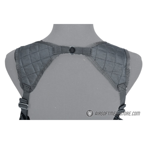 Lancer Tactical Shoulder Holster Rig with Pistol Magazine Pouches (Color: Black)