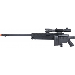 WellFire MB4407 Bolt Action Airsoft Sniper Rifle w/ Scope - BLACK
