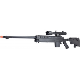 WellFire MB4407 Bolt Action Airsoft Sniper Rifle w/ Scope - BLACK