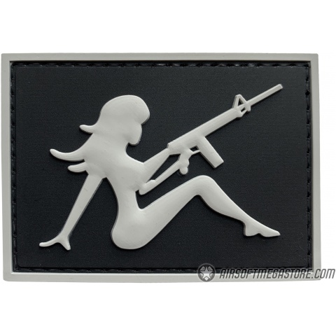 G-Force Mudflap Girl w/ Rifle PVC (Left) Patch - BLACK/GRAY