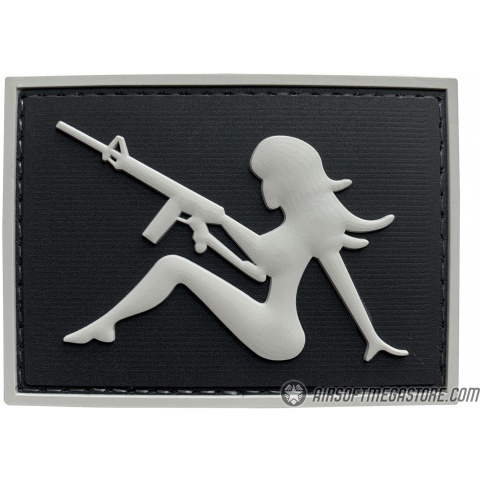 G-Force Mudflap Girl w/ Rifle PVC (Right) Patch - BLACK/GRAY