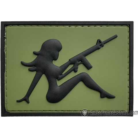 G-Force Mudflap Girl w/ Rifle PVC (Left) Patch - OD/BLACK