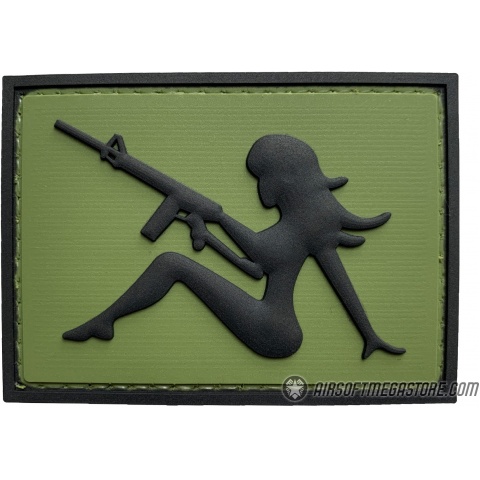 G-Force Mudflap Girl w/ Rifle PVC (Right) Patch - OD/BLACK