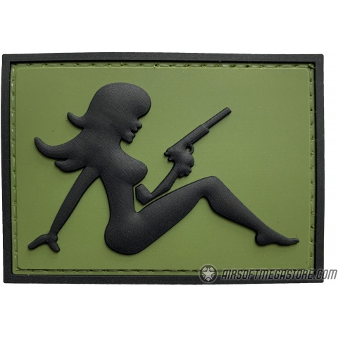 G-Force Mudflap Girl w/ Pistol PVC (Left) Patch - OD/BLACK