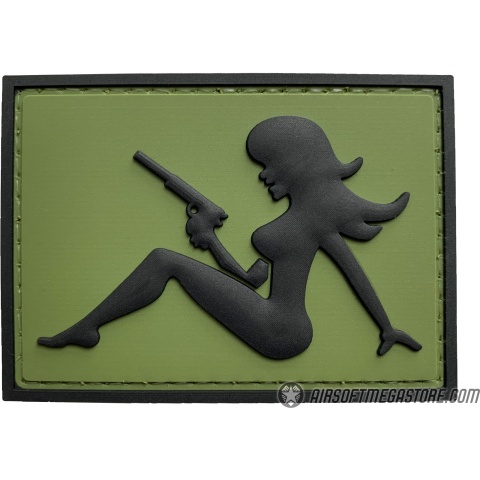 G-Force Mudflap Girl w/ Pistol PVC (Right) Patch - OD/BLACK