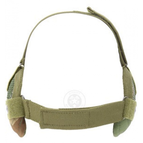 Black Bear Airsoft Steel Mesh Padded Lower Face Mask - WOODLAND