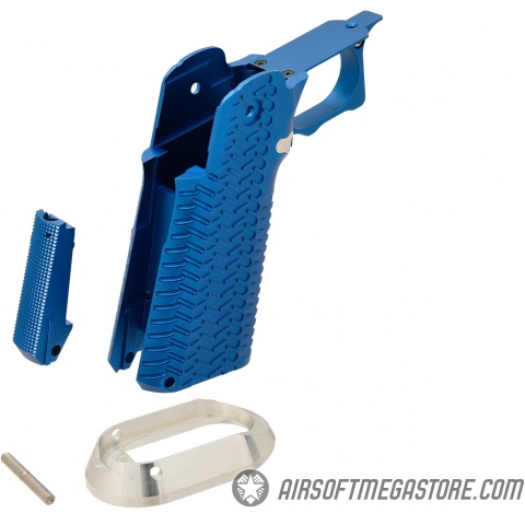 Airsoft Masterpiece Aluminum Grip for Hi-Capa Airsoft Pistols Type 11 - BLUE