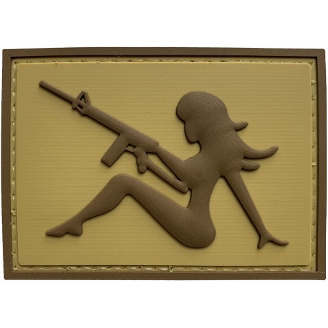 G-Force Mudflap Girl w/ Rifle PVC (Right) Patch - TAN BROWN
