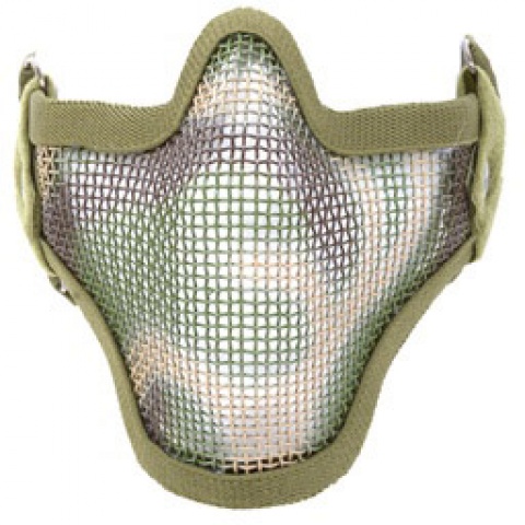 Black Bear SHADOW Steel Mesh Lower Airsoft Face Mask - WOODLAND