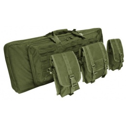 Condor Outdoor 46in Double Rifle Case w/ MOLLE Mag Pouches - OD GREEN