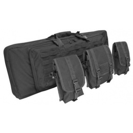 Condor Outdoor 46 in. Double Rifle Case w/ MOLLE Mag Pouches - BLACK