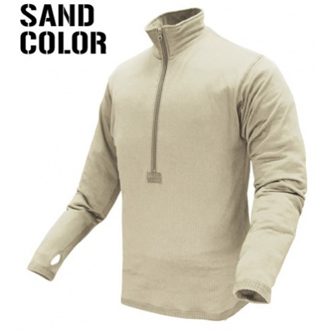Condor Outdoor Airsoft BASE II Zip Long Sleeve Fleece Shirt - SAND