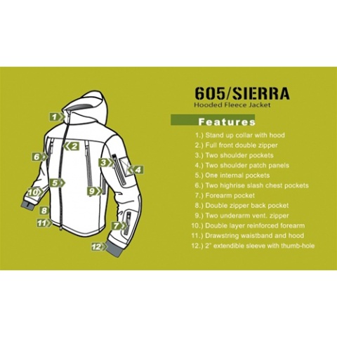 Condor Outdoor Tactical SIERRA Hooded Fleece Jacket #605 - OD