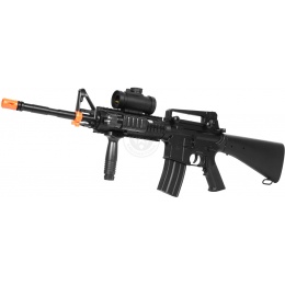 DE Airsoft M4 RIS TacSpec AEG Rifle w/ Flashlight and Red Dot Scope