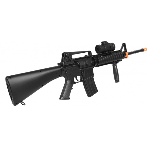 DE Airsoft M4 RIS TacSpec AEG Rifle w/ Flashlight and Red Dot Scope