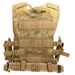 AMA Airsoft V2 Cross-Draw Military Vest w/ Tactical Belt - TAN