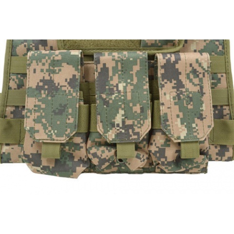 AMA Airsoft MOLLE Plate Carrier - DIGITAL WOODLAND