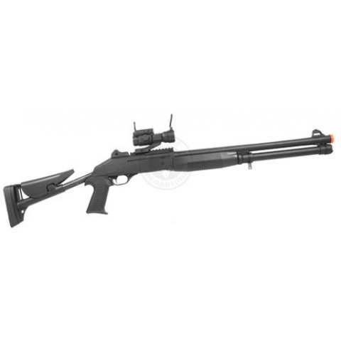 AGM Airsoft FULL SIZE M1014 Retractable Stock Shotgun w/ Red Dot