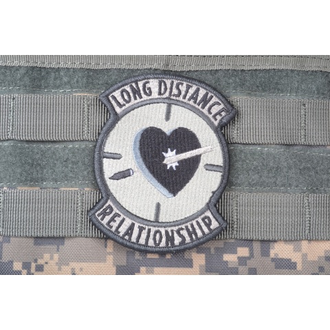 AMS Airsoft Premium Long Distance Relationship Patch - GRAY/ ACU