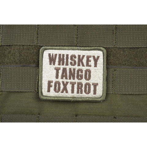 AMS Airsoft Premium Whiskey Tango Foxtrot Patch - OD GREEN