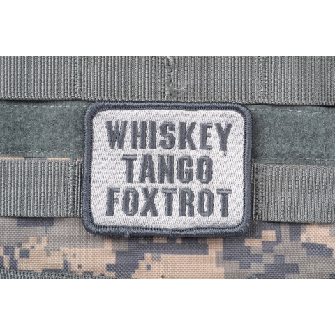 AMS Airsoft Premium Whiskey Tango Foxtrot Patch - GRAY/ ACU
