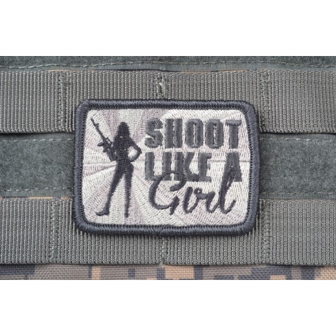 AMS Shoot Like A Girl Patch - GRAY/ ACU - Hi-Fidelity Patch Series