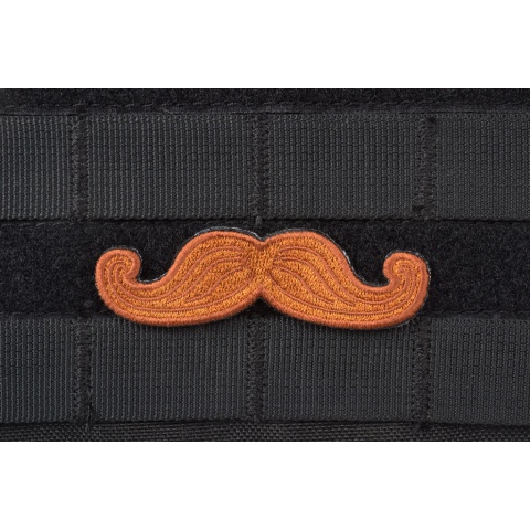 AMS Tactical Mustache Patch - BROWN - Premium Hi-Fidelity Patch Series