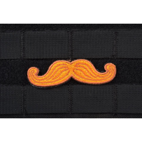 AMS Tactical Mustache Patch - RED - Premium Hi-Fidelity Patch Series