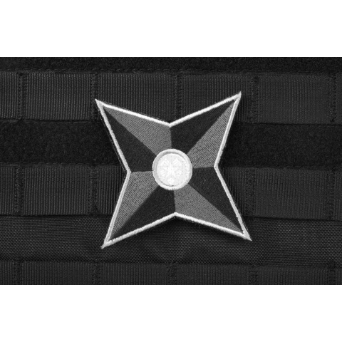 AMS Tactical Ninja Star Patch - BLACK/ SWAT - Hi-Fidelity Patch Series