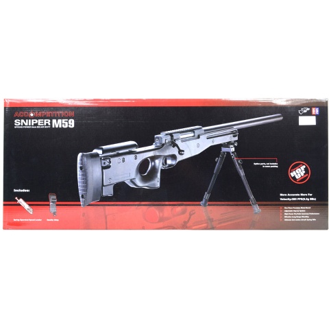 400 FPS DE MK96 Airsoft Spring Sniper Rifle w/ Scope & Bipod