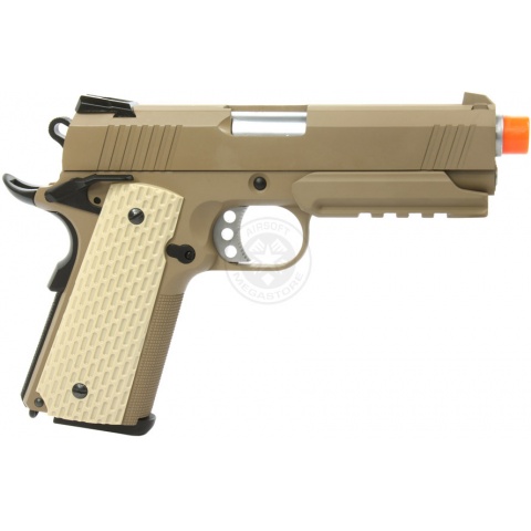 350 FPS WE Tech Desert Warrior 4.3 M1911 Compact Gas Blowback Pistol